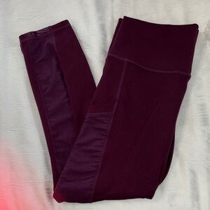 Fabletics Powerhold Burgundy Leggings